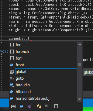 C Visual Studio 2017で Unityで作成したスクリプトを弄る時に多くの予測変換が出なくなる Teratail