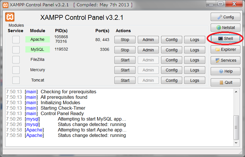 control panel