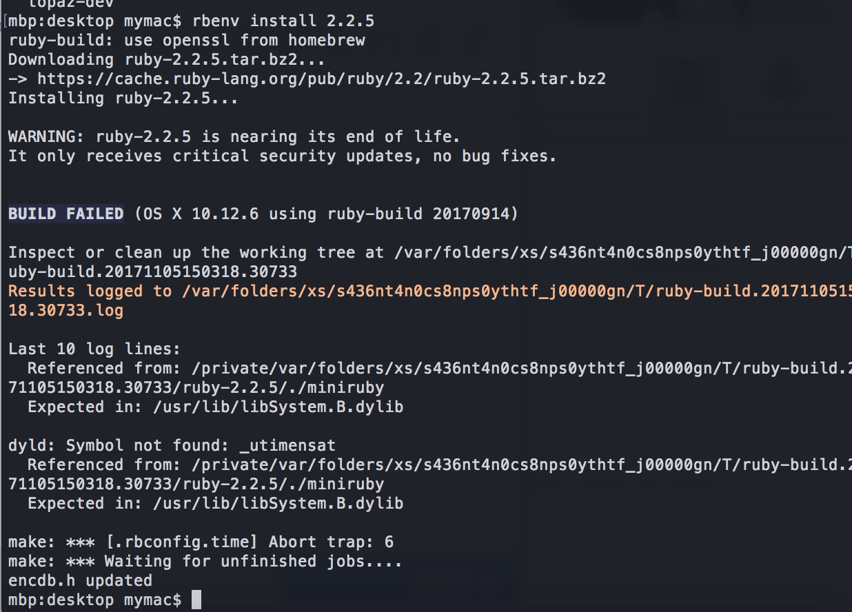 Ruby Rbenvでのrubyインストールエラー Teratail